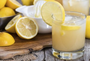 Glass with Lemon Juice